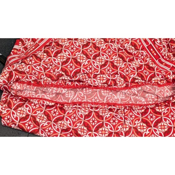 Max Studio Dress S Red Medallion Print A Line Halter Neck Strappy Back Summer - Picture 7 of 9